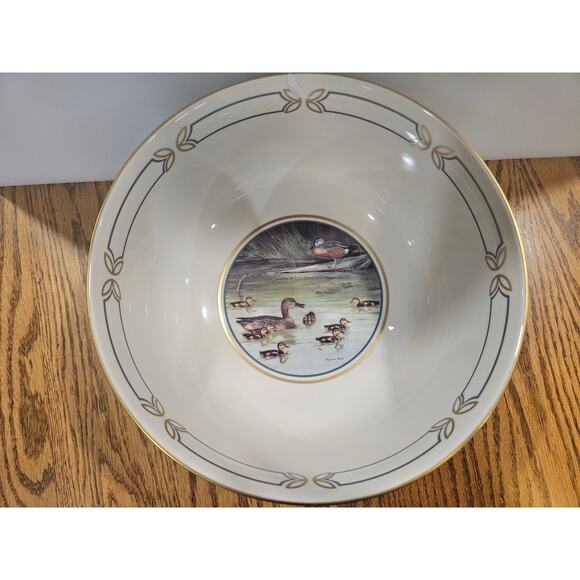 Rare Pickard China Ducks Unlimited Maynard Reece Waterfowl Bowl Historical - Picture 7 of 10